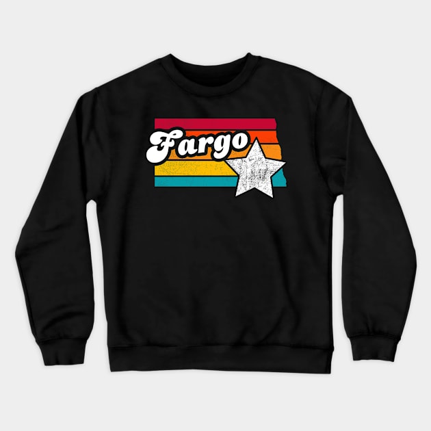 Fargo North Dakota Vintage Distressed Souvenir Crewneck Sweatshirt by NickDezArts